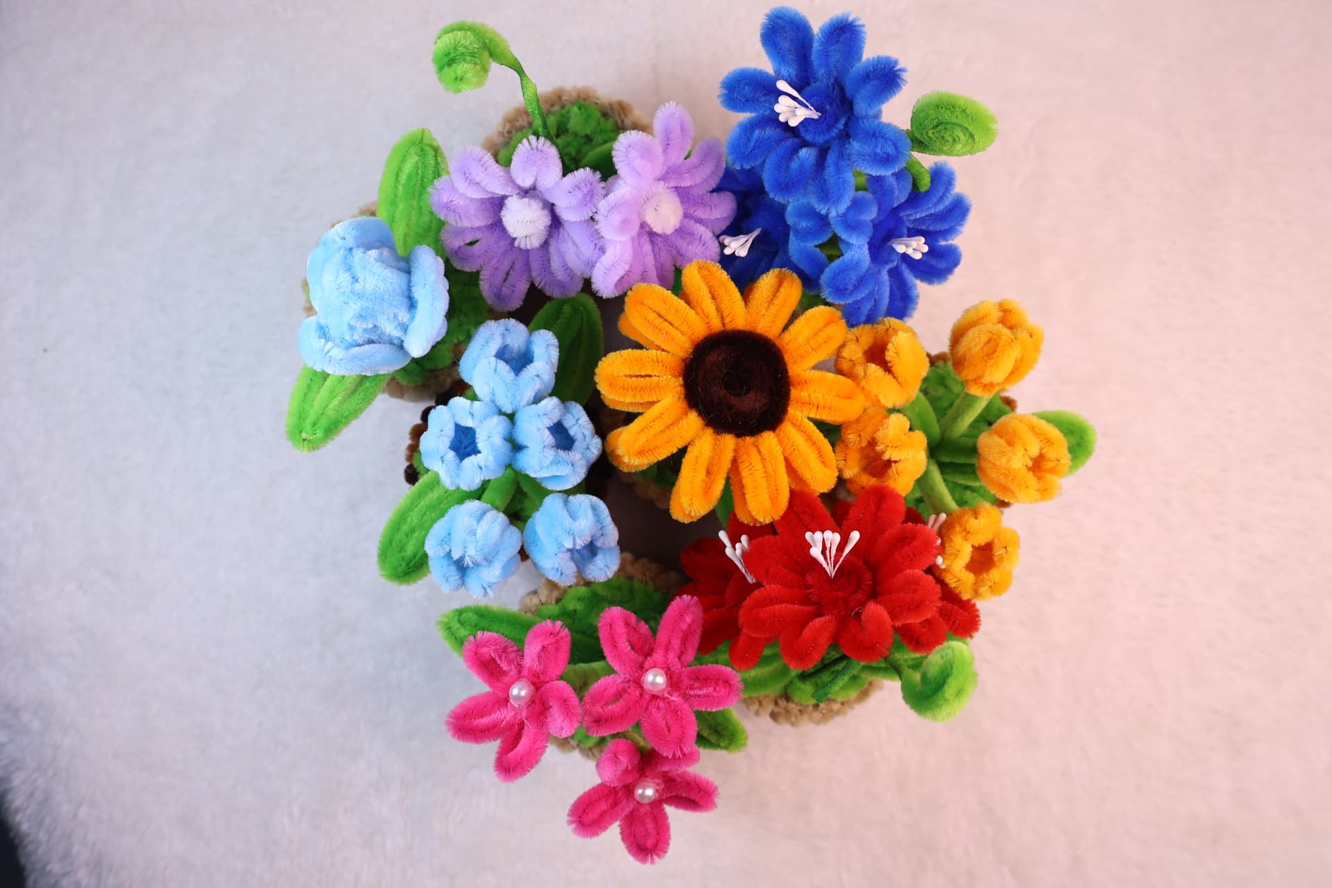 Colorful handmade floral keepsake arrangement