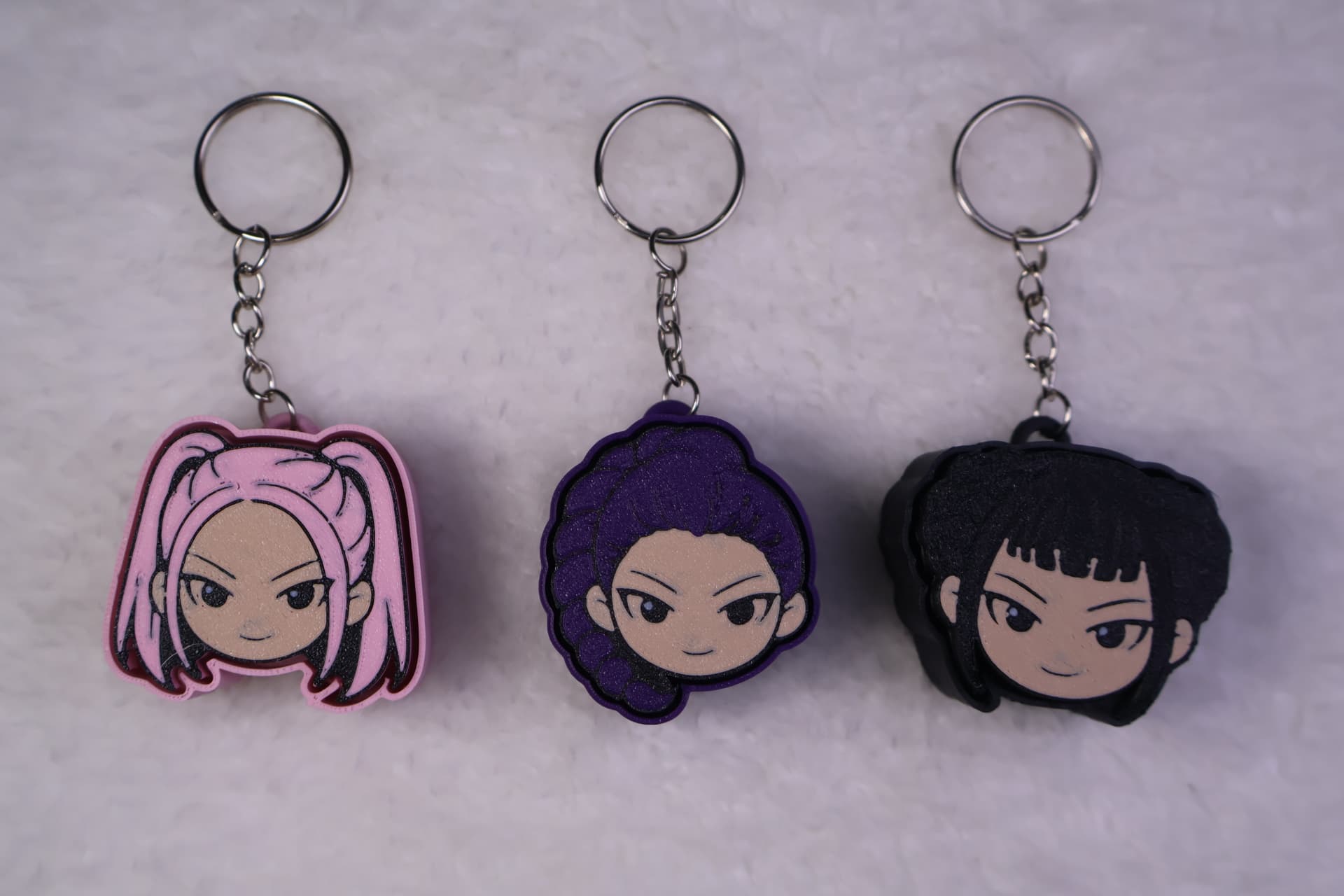 Custom illustrated portrait keychains